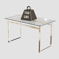 Modern Minimalist Rectangular Glass Dining Table For 4 6 With 0.31