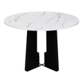 5 Piece Round Dining Table Set, 43 Inch Modern Dining Table And 4 Upholstered Chairs For Dining Room, Kitchen Room, Living Room, Easy Assembly Upholstered Chair Beige White Dining Room American Design,Farmhouse,Mid Century Modern,Modern Round Round