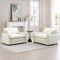 Beige Corduroy,Luxurious And Sophisticated Deep Seated Sofa Set With Two Single Deep Seat Sofa Suitable For Living Room And Office Beige Corduroy 1 Seat