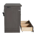 Solid Pine Murphy Bed Chest Cube Cabinet Bed With Charging Station And Large Storage Drawer For Home Office Or Small Room,Full,Gray Box Spring Not Required Full Gray Wood Gray Pine Murphy Solid Wood Mdf