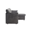 United We Win Furniture, Modular L Shaped Sofa, Modular Long Sofa With Reversible Chaise Lounge, Sofa Bed, Sleeper Sofa, Modular Sofa Combination With Storage Seats. Dark Grey Velvet 4 Seat