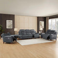 Dream Power Headrest Zero Gravity Reclining Loveseat Steel Gray Memory Foam Genuine Leather