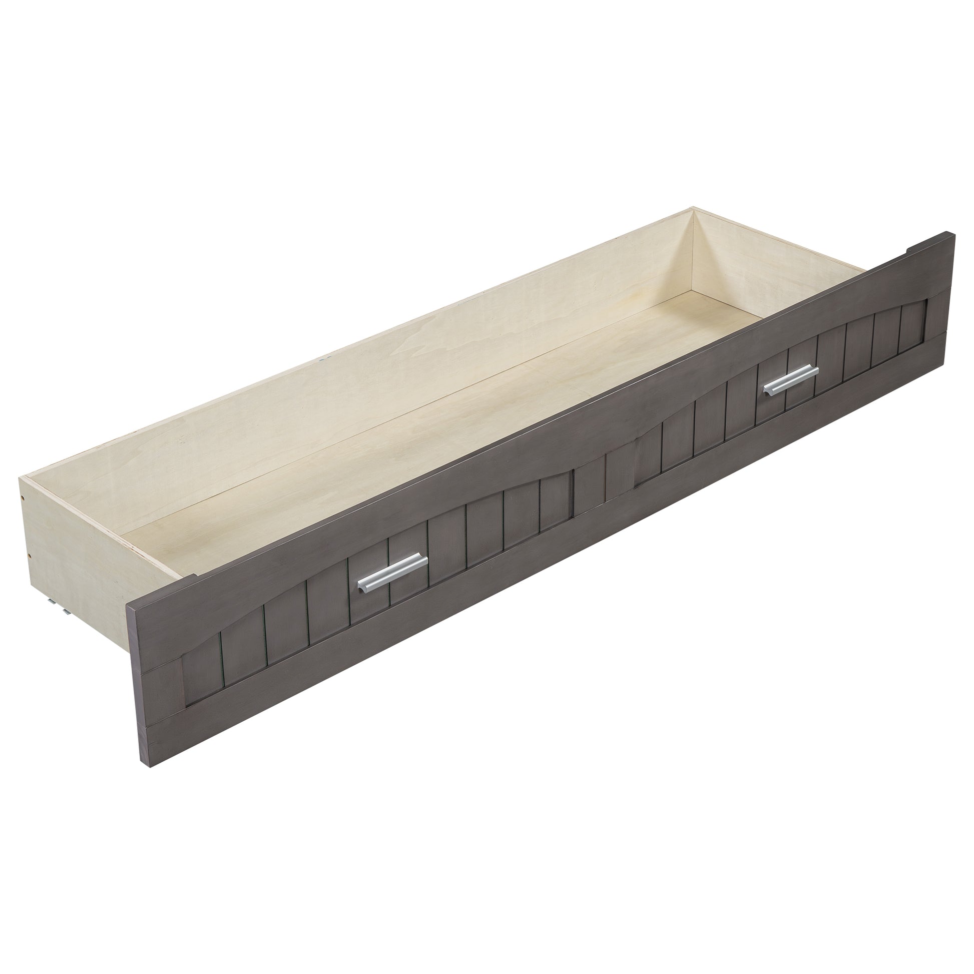 Queen Size Murphy Bed With Built In Charging Station, Antique Grey Box Spring Not Required Queen Antique Gray Wood Pine Wood