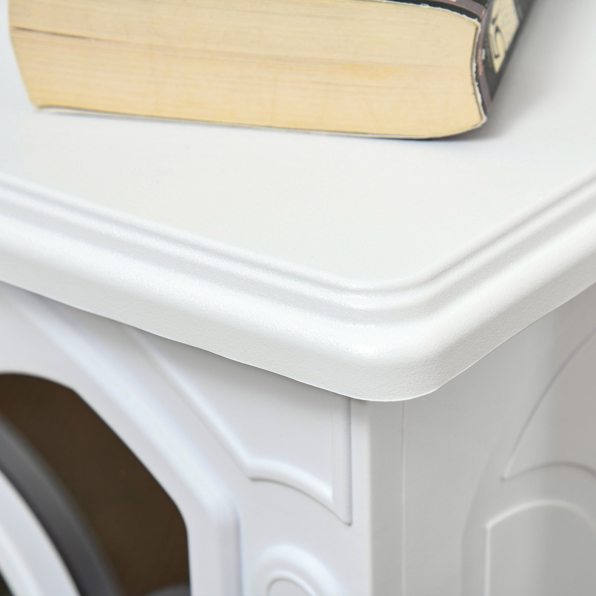 Homcom 17" Freestanding Electric Fireplace Stove, Fire Place Heater With Realistic Logs And Flame Effect And Overheat Protection, 750W 1500W, White White Plastic