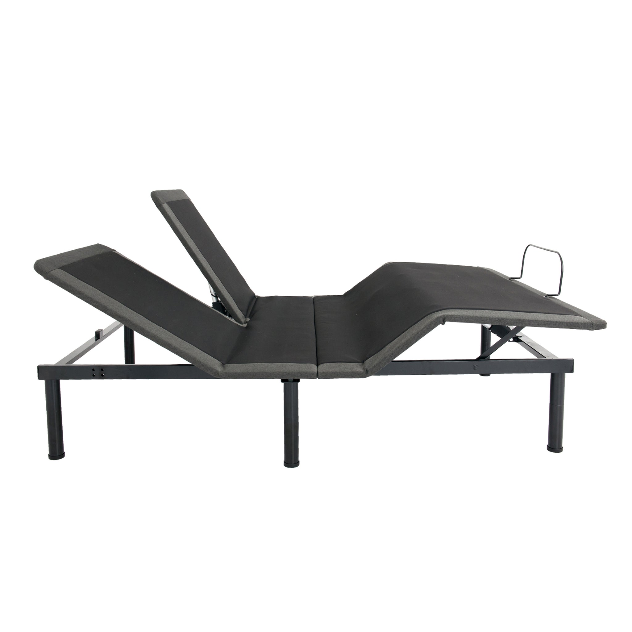 Queen Size Flex Head Quick Assembly Adjustable Bed Frame With Voice Activated Controls Black Metal Metal