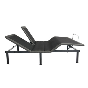 Queen Size Flex Head Quick Assembly Adjustable Bed Frame With Voice Activated Controls Black Metal Metal