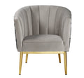 Grey And Gold Padded Accent Chair With Barrel Backrest Grey Gold Primary Living Space Contemporary Wood Fabric