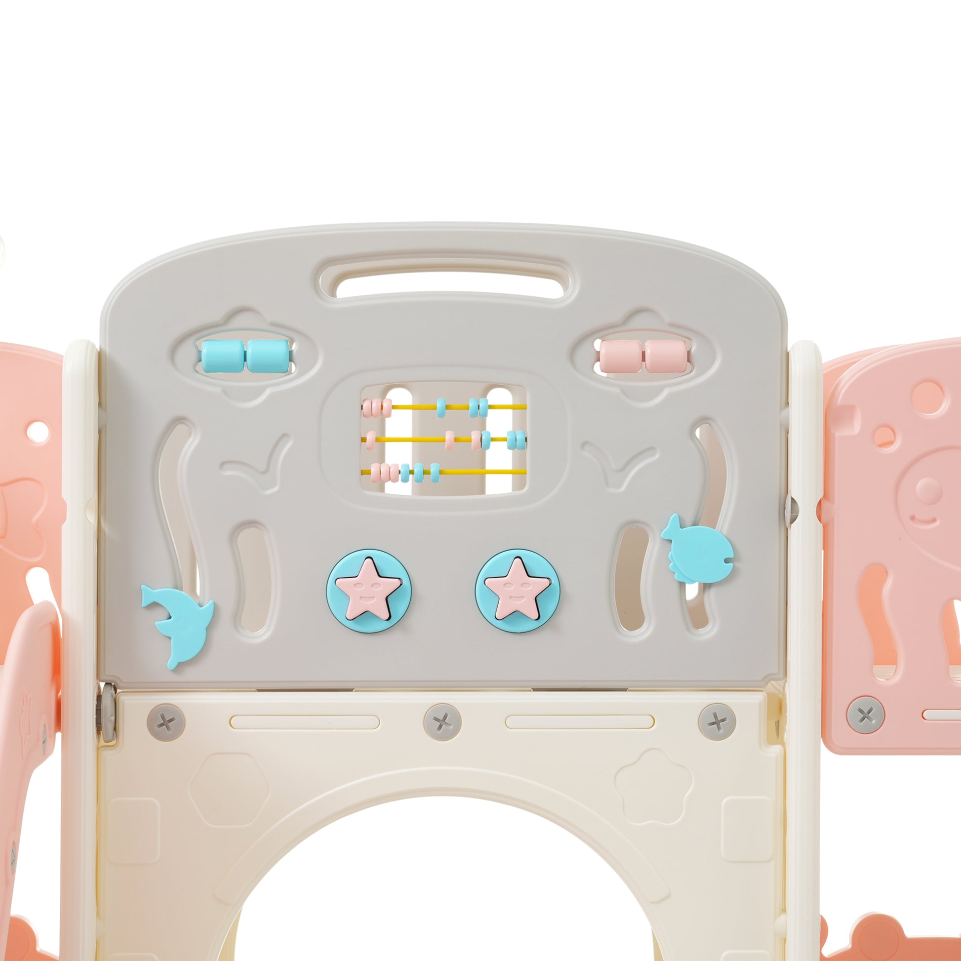 11 In 1 Toddler Slide, Kids Slide For Toddler Age 1 3 With Basketball Hoop, Kids Slide Playset Structure,Arch Tunnel And Telescope, Toy Storage Organizer For Toddlers, Kids Climbers Playground Pink Cute 1 To 2 Years Hdpe Indoor & Outdoor Use