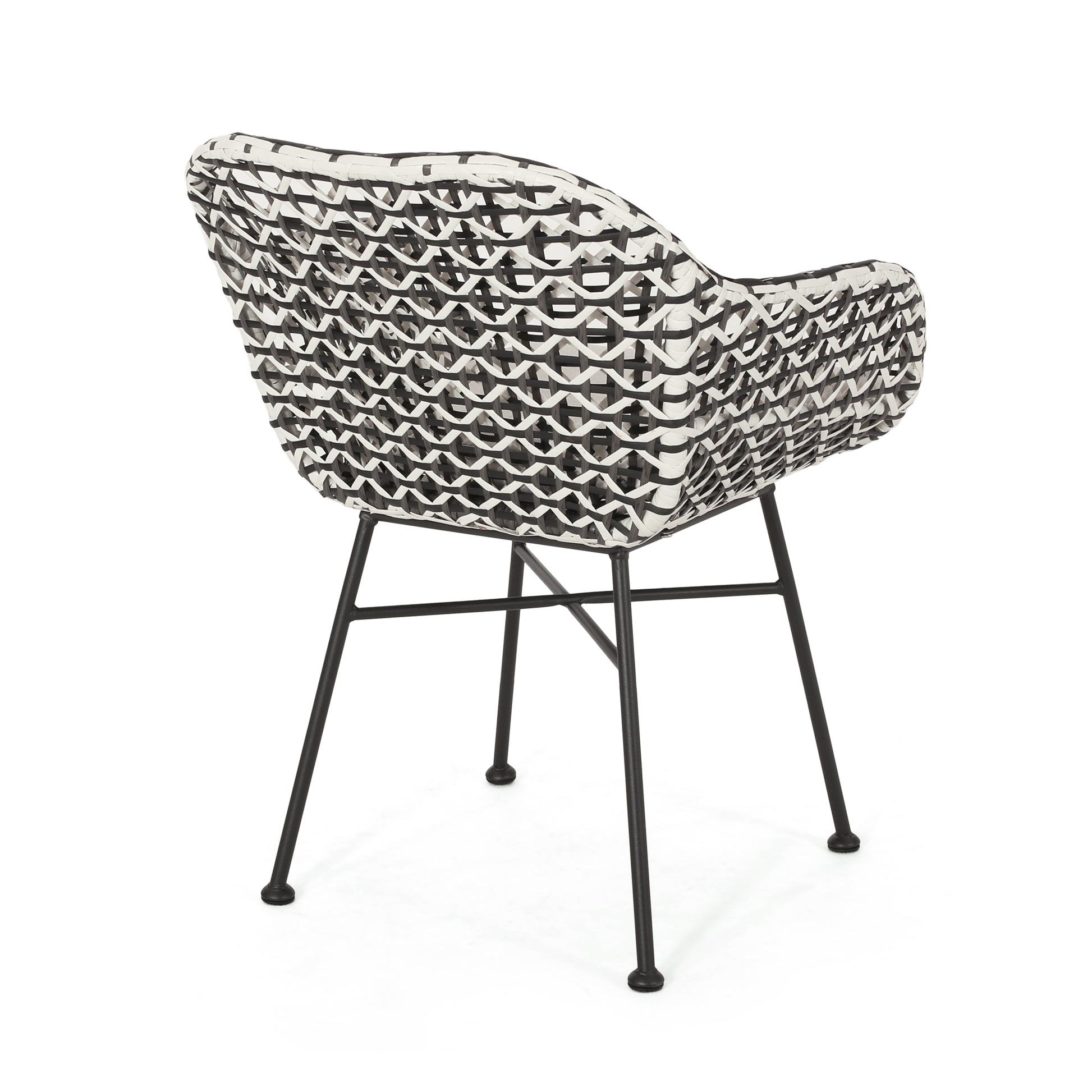 Herbert Chair Black Pe Rattan Iron Waterproof Fabric