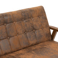 Coolmore Mid Century Modern Solid Loveseat Sofa Upholstered Microsuede Fabric Loveseat, 2 Seat Upholstered Loveseat Sofa Modern Couch Coffee Microsuede 2 Seat