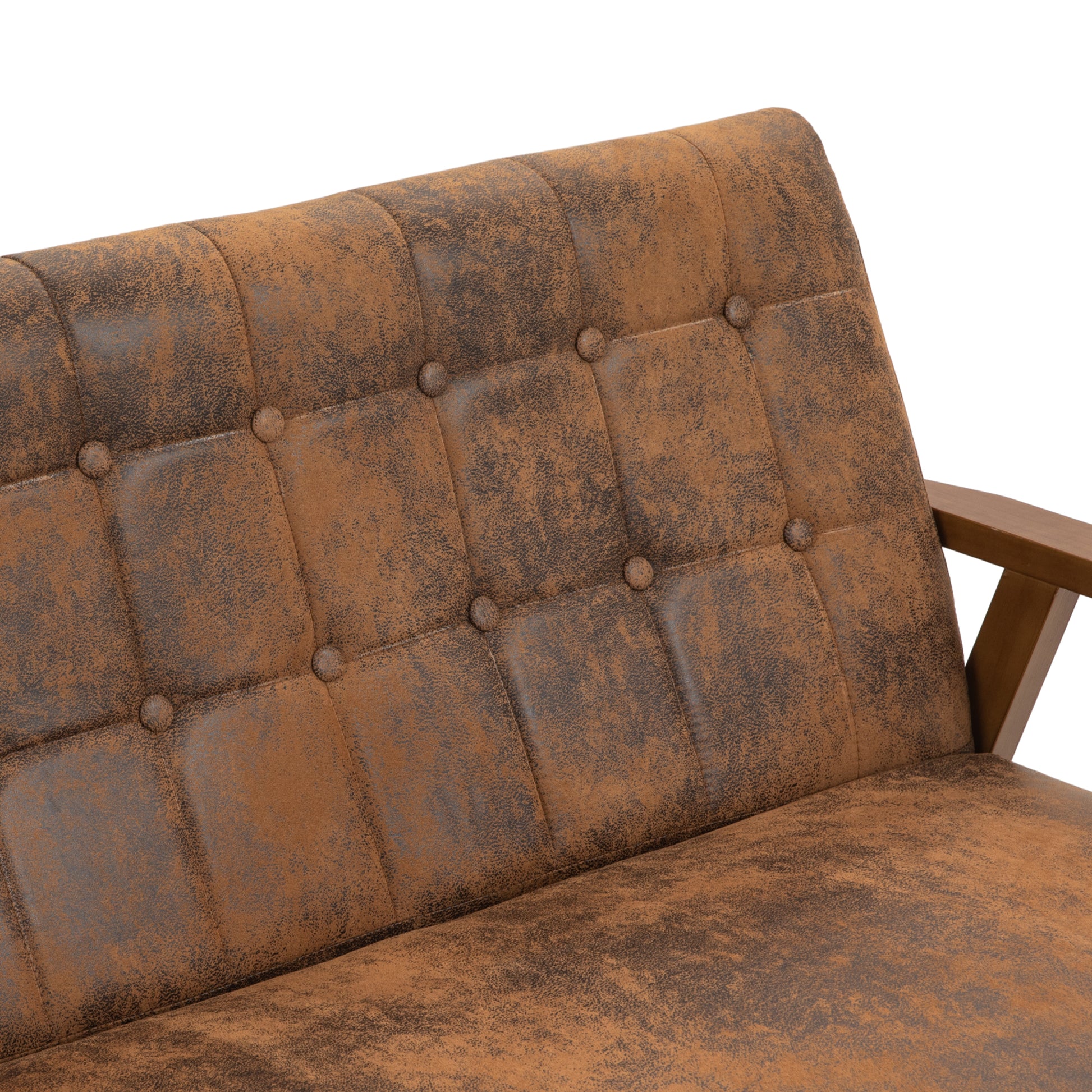 Coolmore Mid Century Modern Solid Loveseat Sofa Upholstered Microsuede Fabric Loveseat, 2 Seat Upholstered Loveseat Sofa Modern Couch Coffee Microsuede 2 Seat