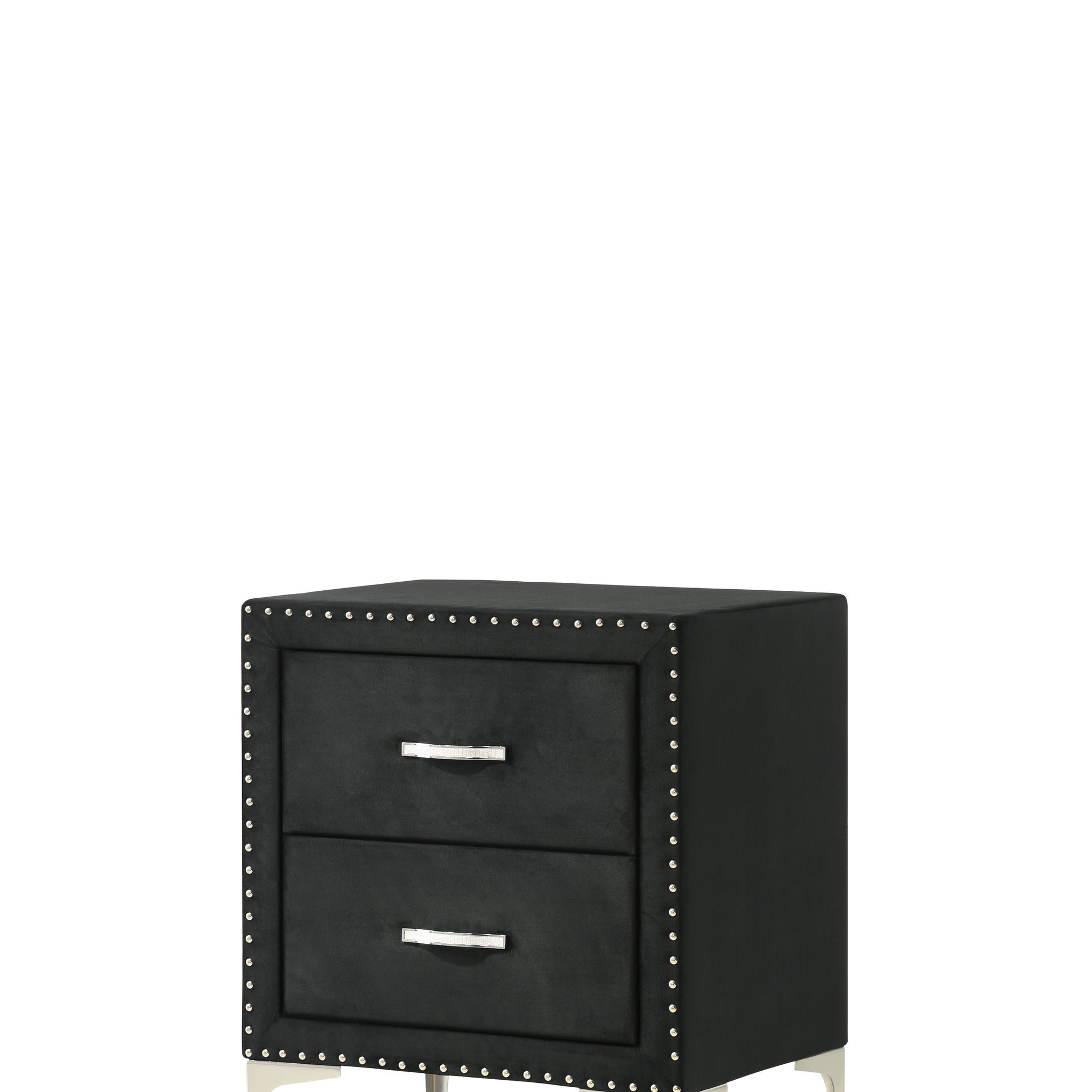 Lucinda Nightstand Black Black Fabric