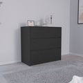 Austin Three Drawer Dresser, Pull Out Mechanism Black Black Bedroom Modern Particle Board Particle Board