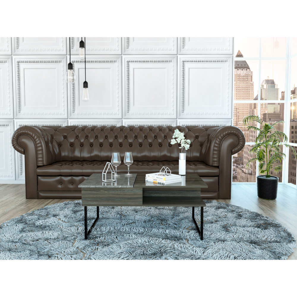 Atlanta Lift Top Coffee Table, One Shelf, Carbon Espresso Onyx Multicolor Particle Board Particle Board