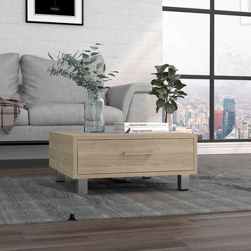 Staten Coffee Table, Four Legs, One Drawerlight Pine Beige Particle Board Particle Board