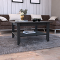 Coffee Table, Four Legs, One Shelf, Black Black Particle Board Particle Board