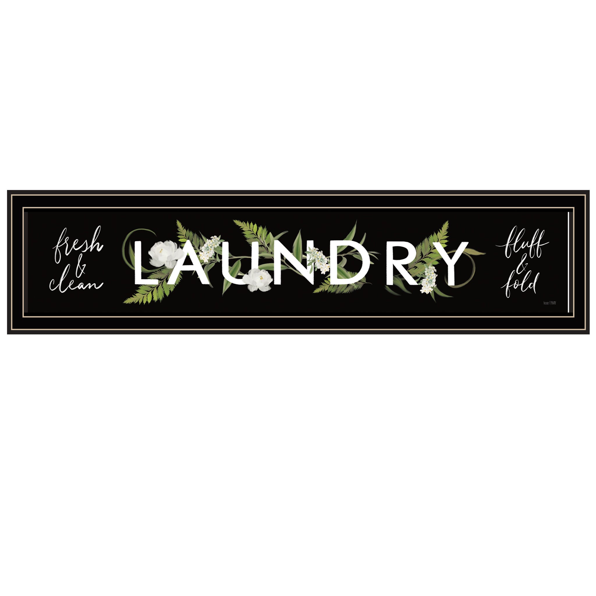 "Laundry Fresh & Clean" By House Fenway, Ready To Hang Framed Print, Black Frame Multicolor Paper