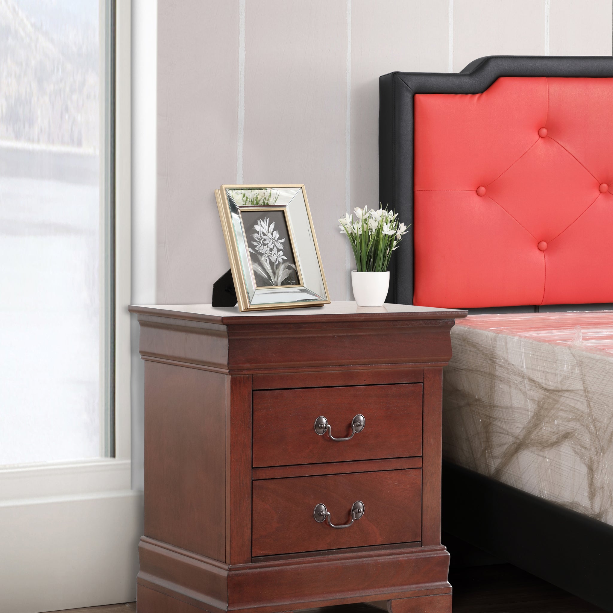 Louisphillipe G02100 N Nightstandcherry Cherry Particle Board