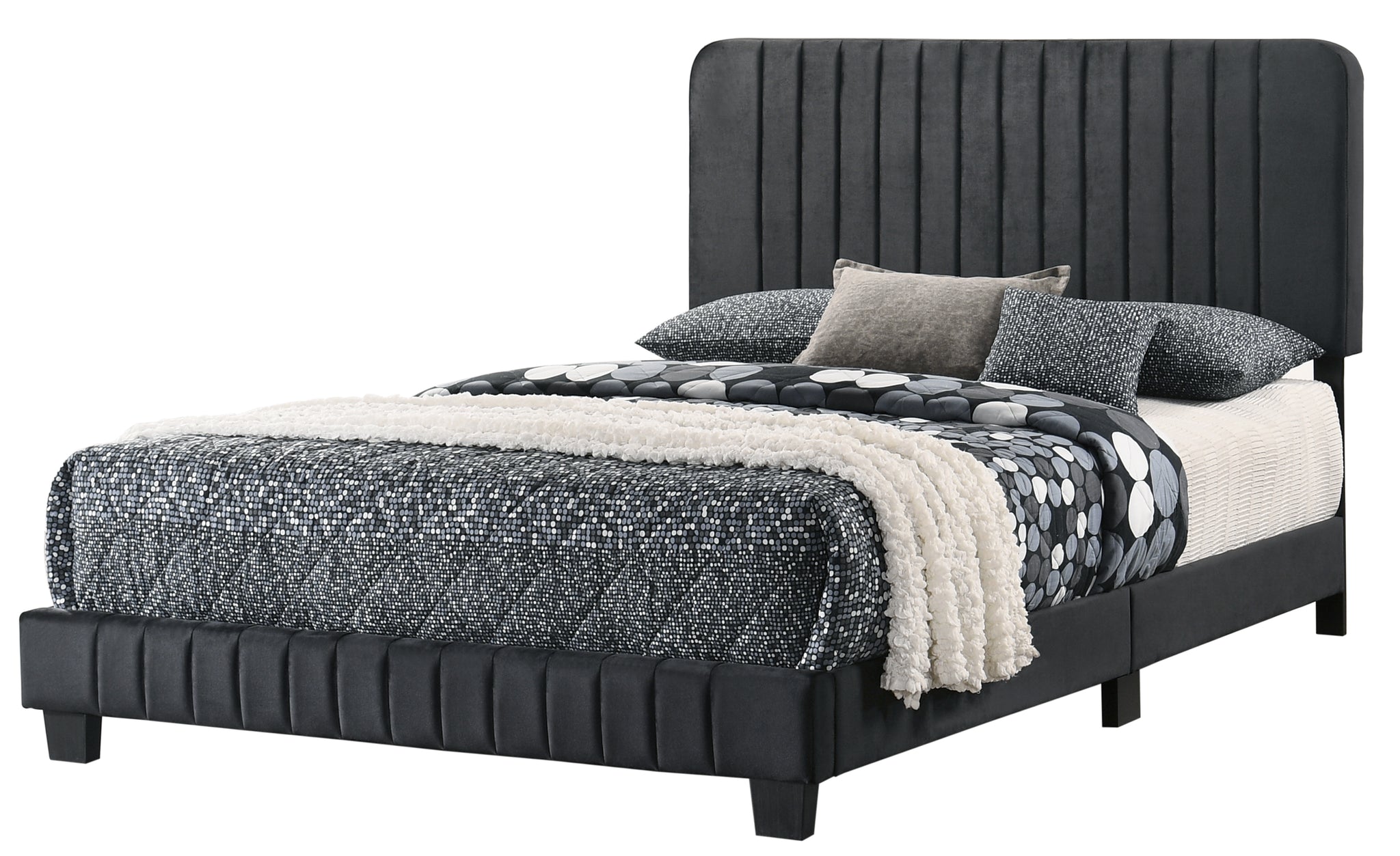 Lodi G0407 Fb Up Full Bedblack Black Foam Velvet