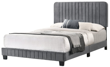 Lodi G0408 Fb Up Full Bedgray Gray Foam Velvet
