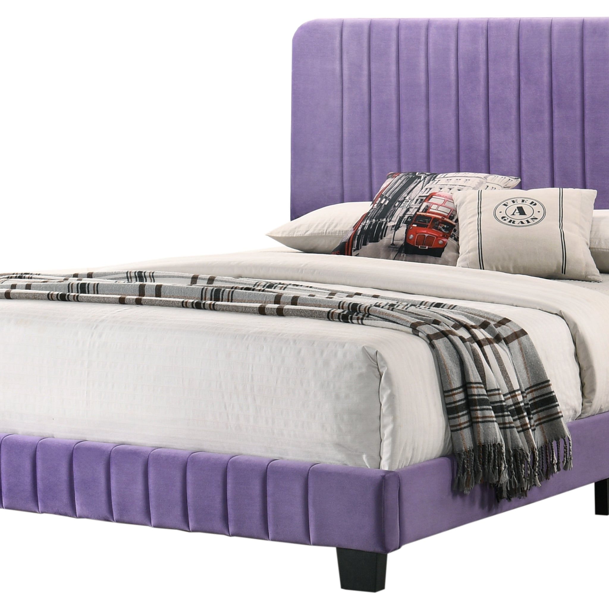 Lodi G0502 Qb Up Queen Bedpurple Purple Foam Velvet