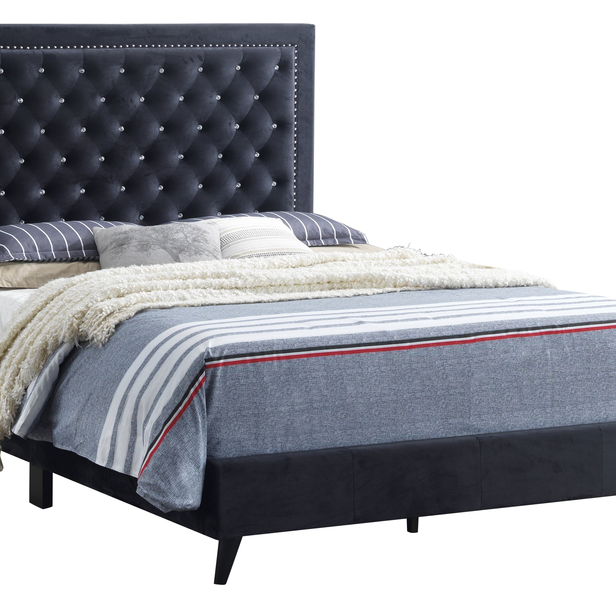 Alba G0607 Qb Up Queen Bedblack Black Foam Velvet