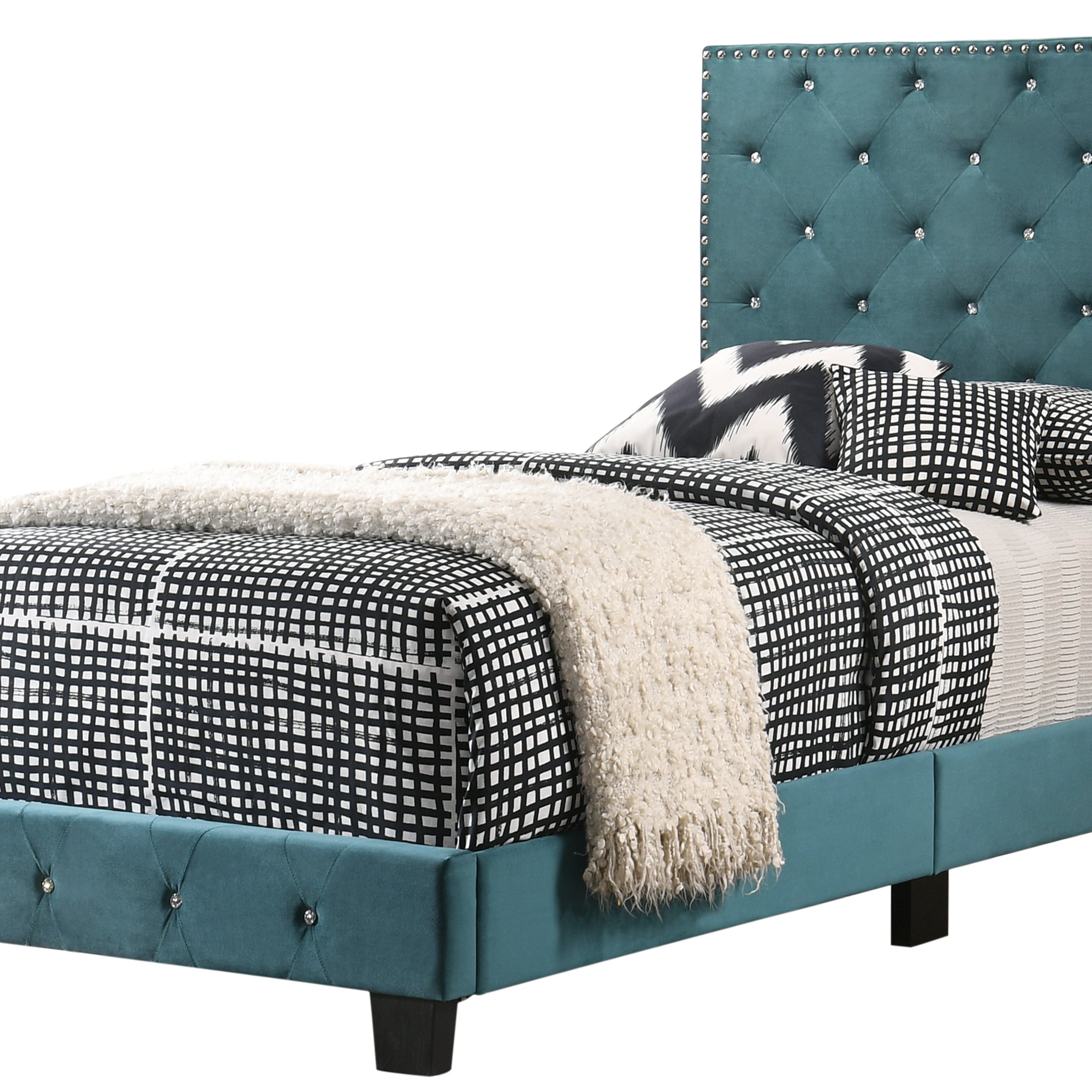 Suffolk G1404 Tb Up Twin Bedgreen Green Foam Velvet