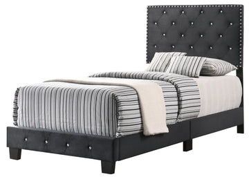 Chic Black Twin Bed For Every Space Black Foam Velvet