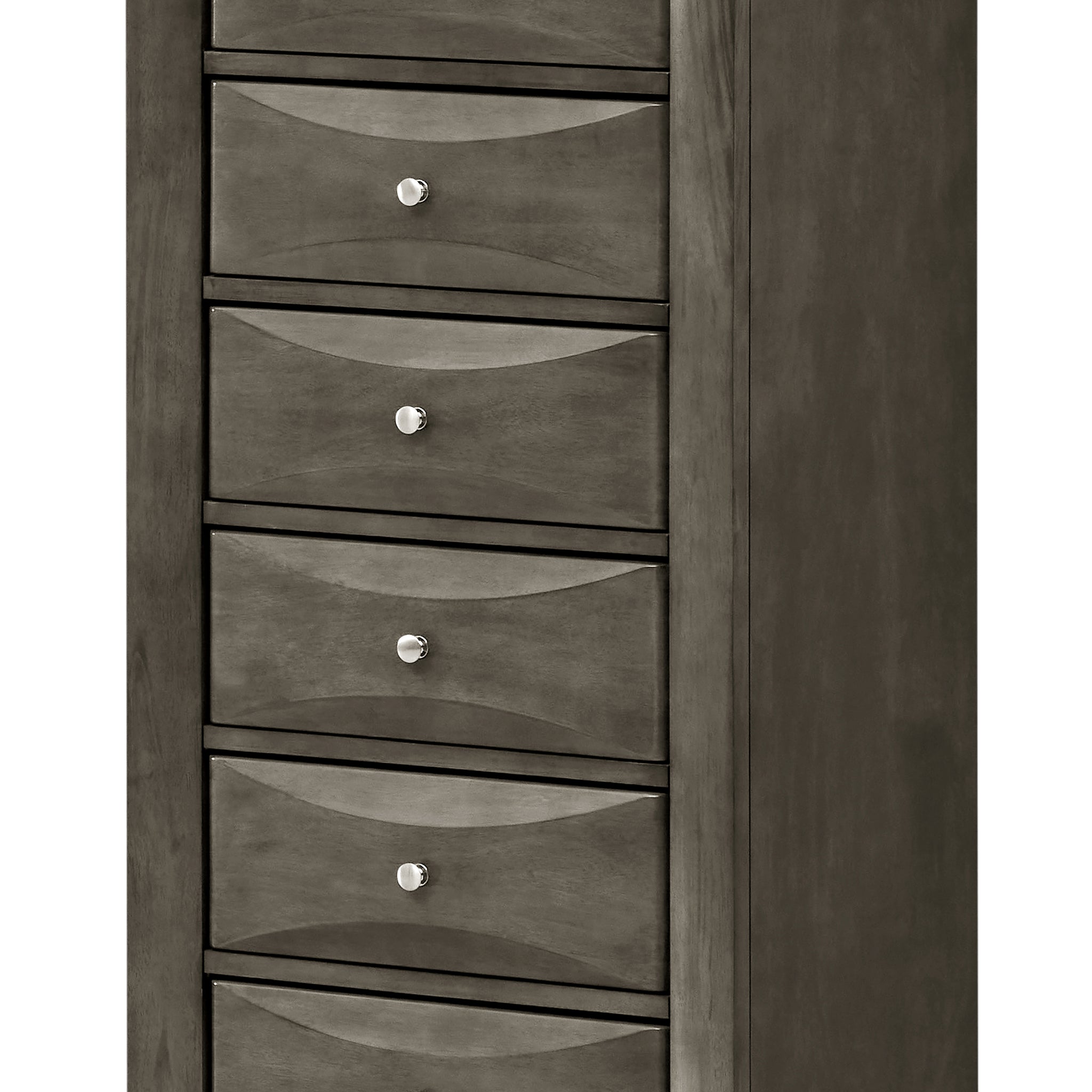 Marilla G1505 Lc 7 Drawer Lingerie Chestgray Gray Particle Board