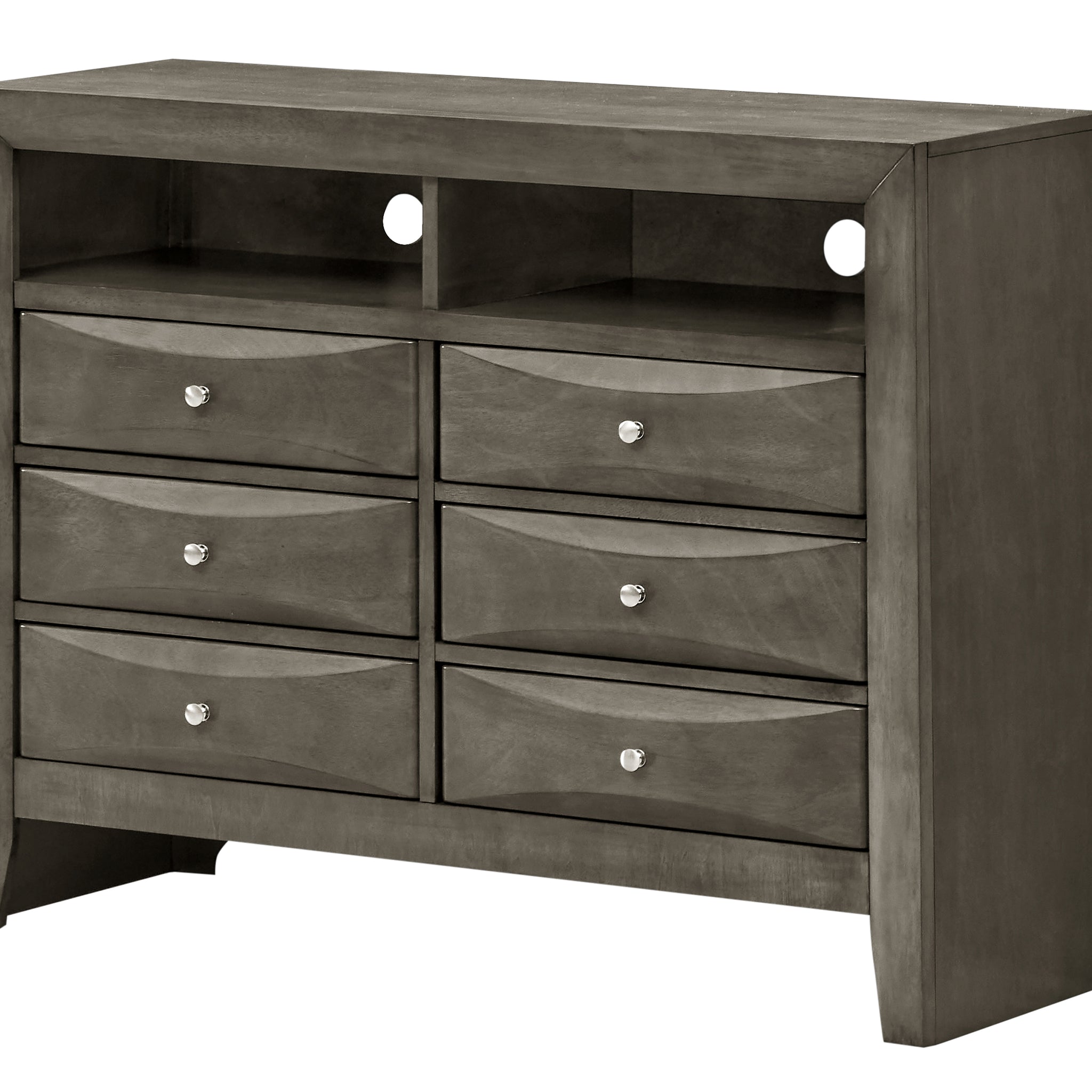 Marilla G1505 Tv2 Media Chestgray Gray Particle Board