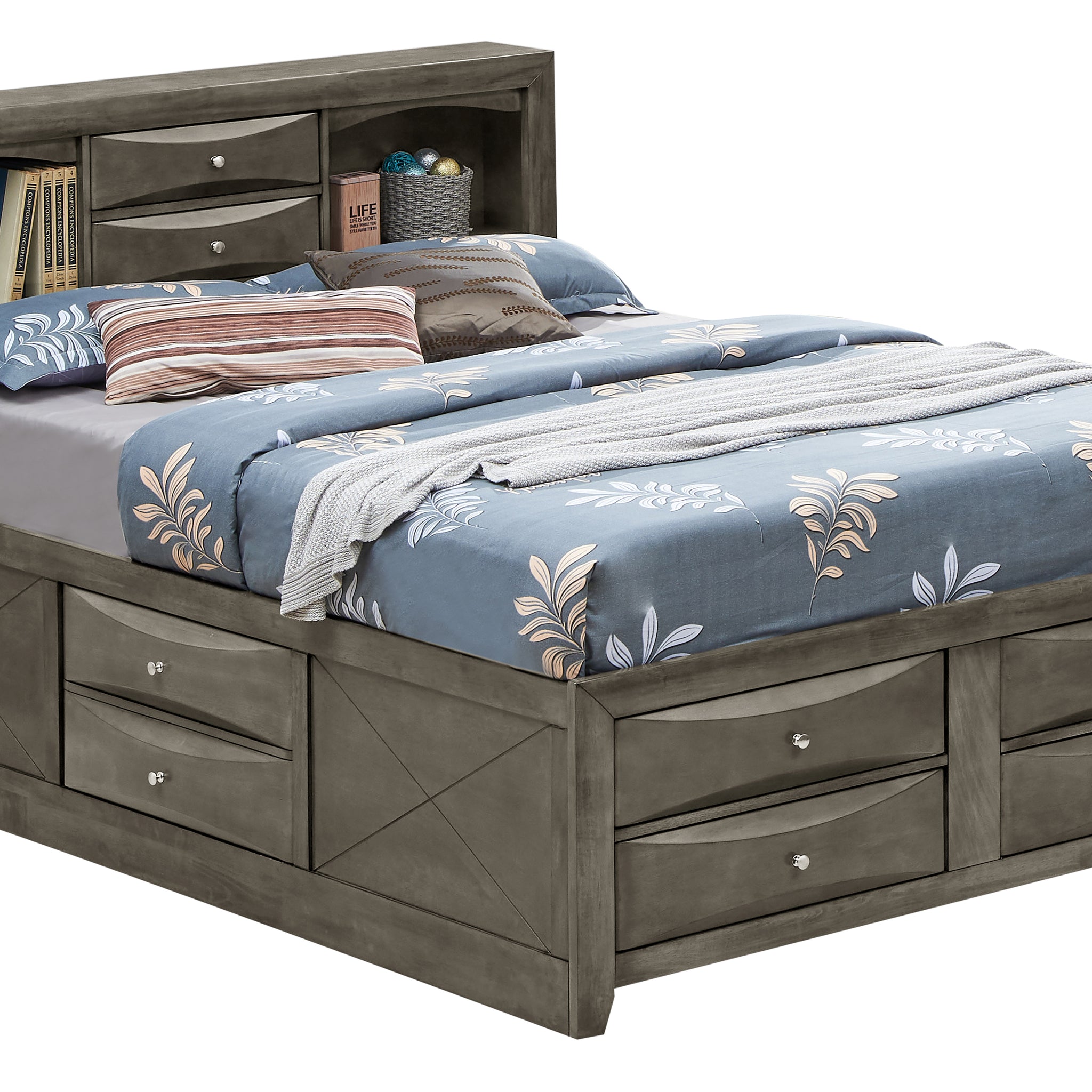 Marilla G1505G Ksb3 King Storage Bedgray Gray Particle Board
