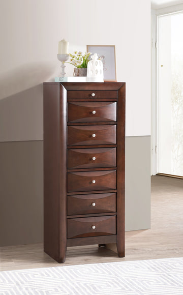 Marilla G1525 Lc 7 Drawer Lingerie Chestcappuccino Beige Particle Board