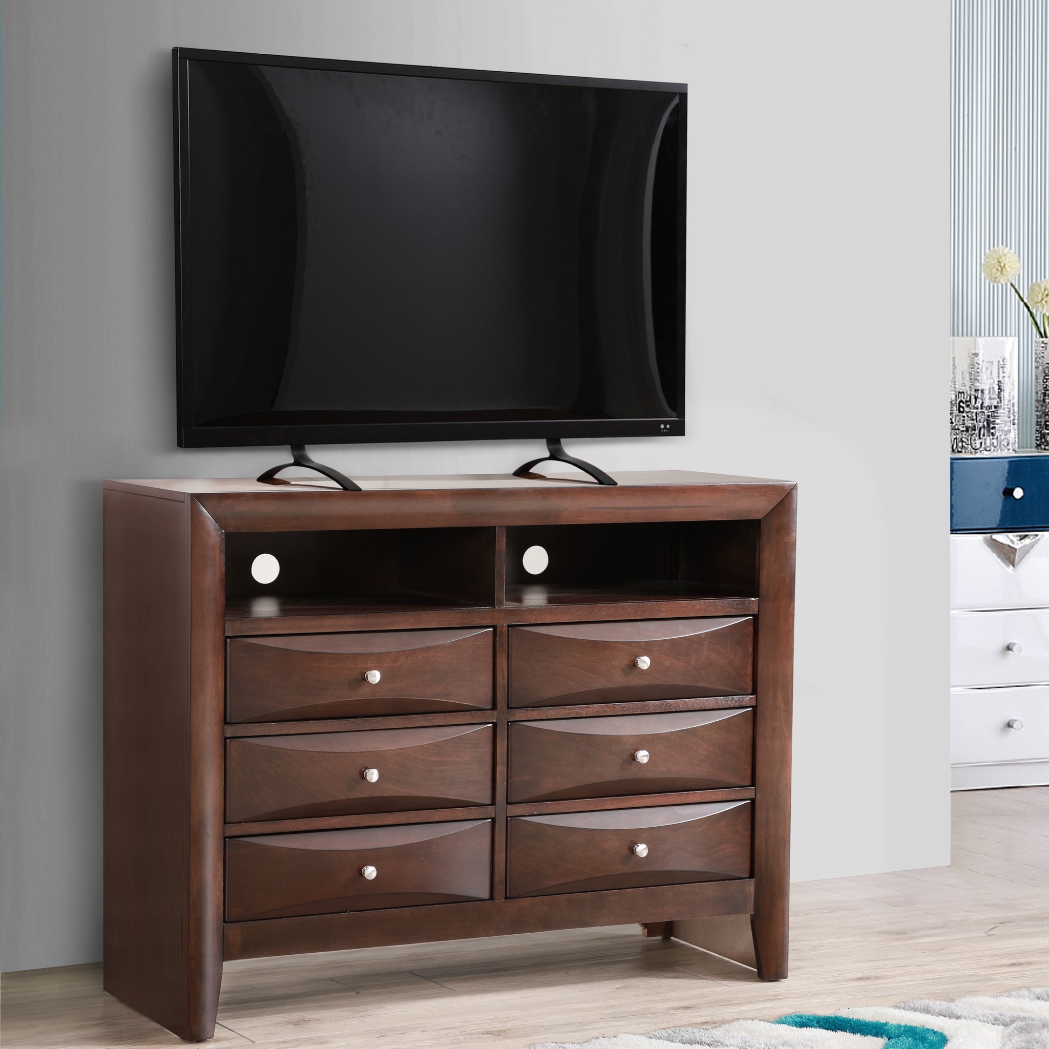 Marilla G1525 Tv2 Media Chestcappuccino Beige Particle Board