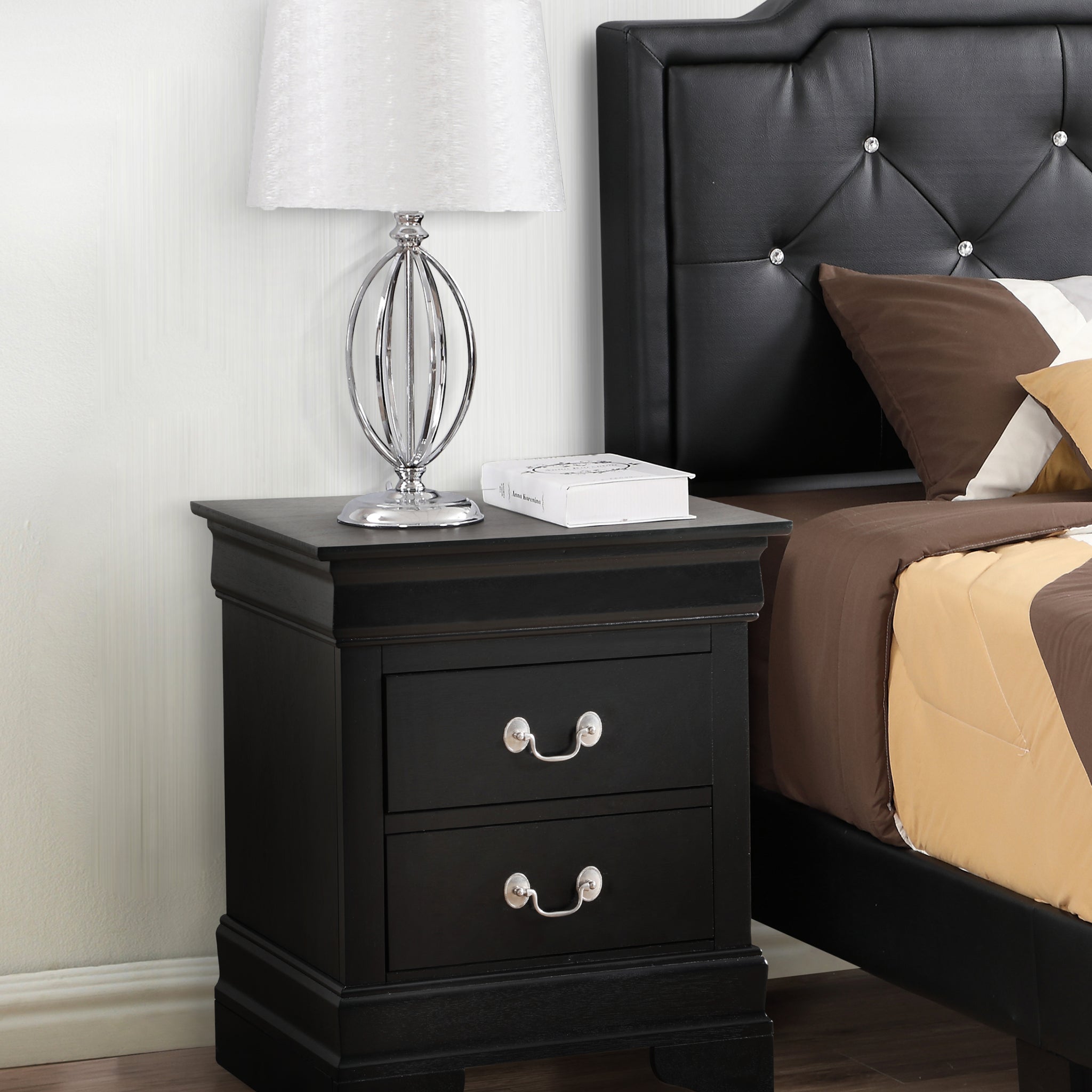 Louisphillipe G2150 N Nightstandblack Black Particle Board