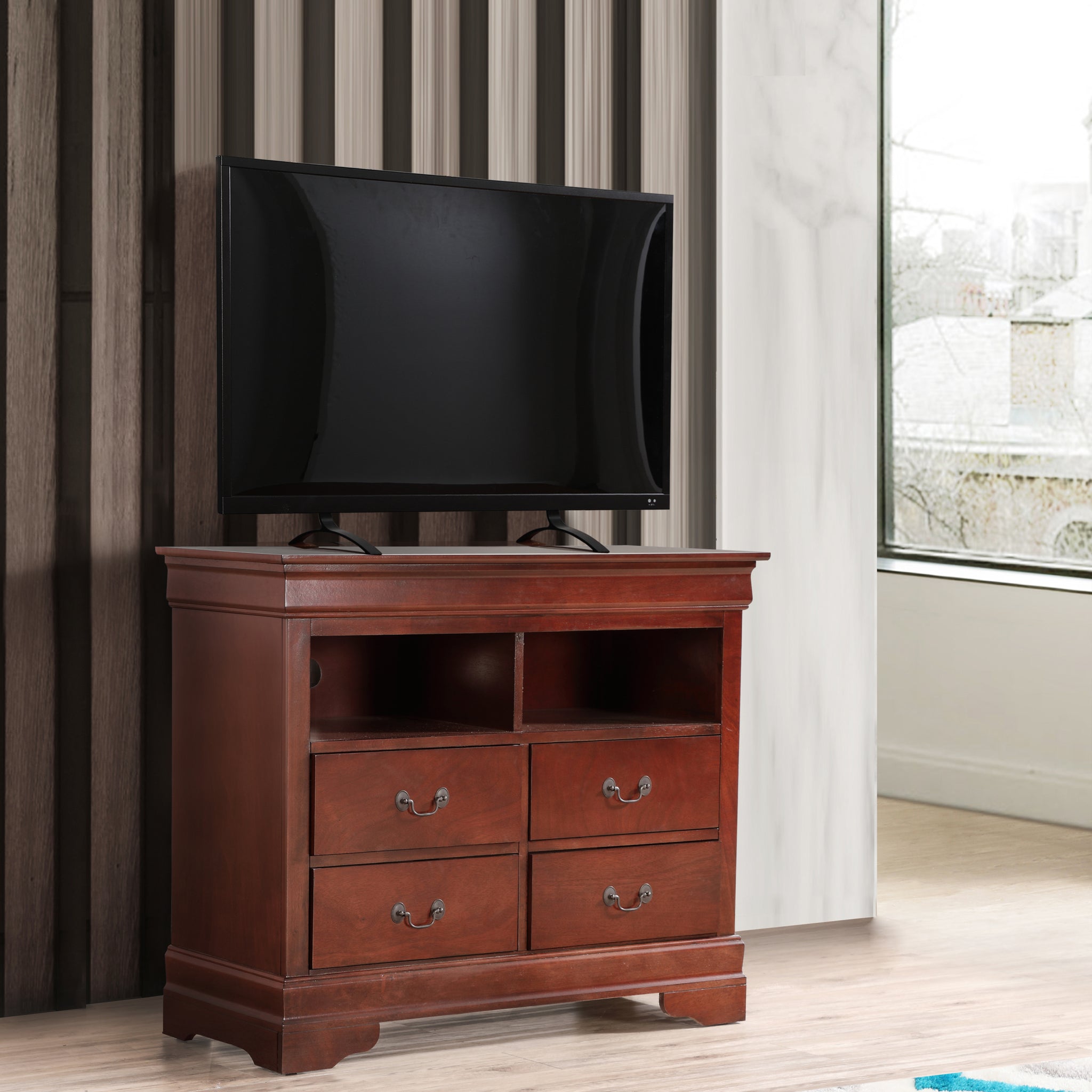 Louis Phillipe G3100 Tv Media Chestcherry Cherry Particle Board