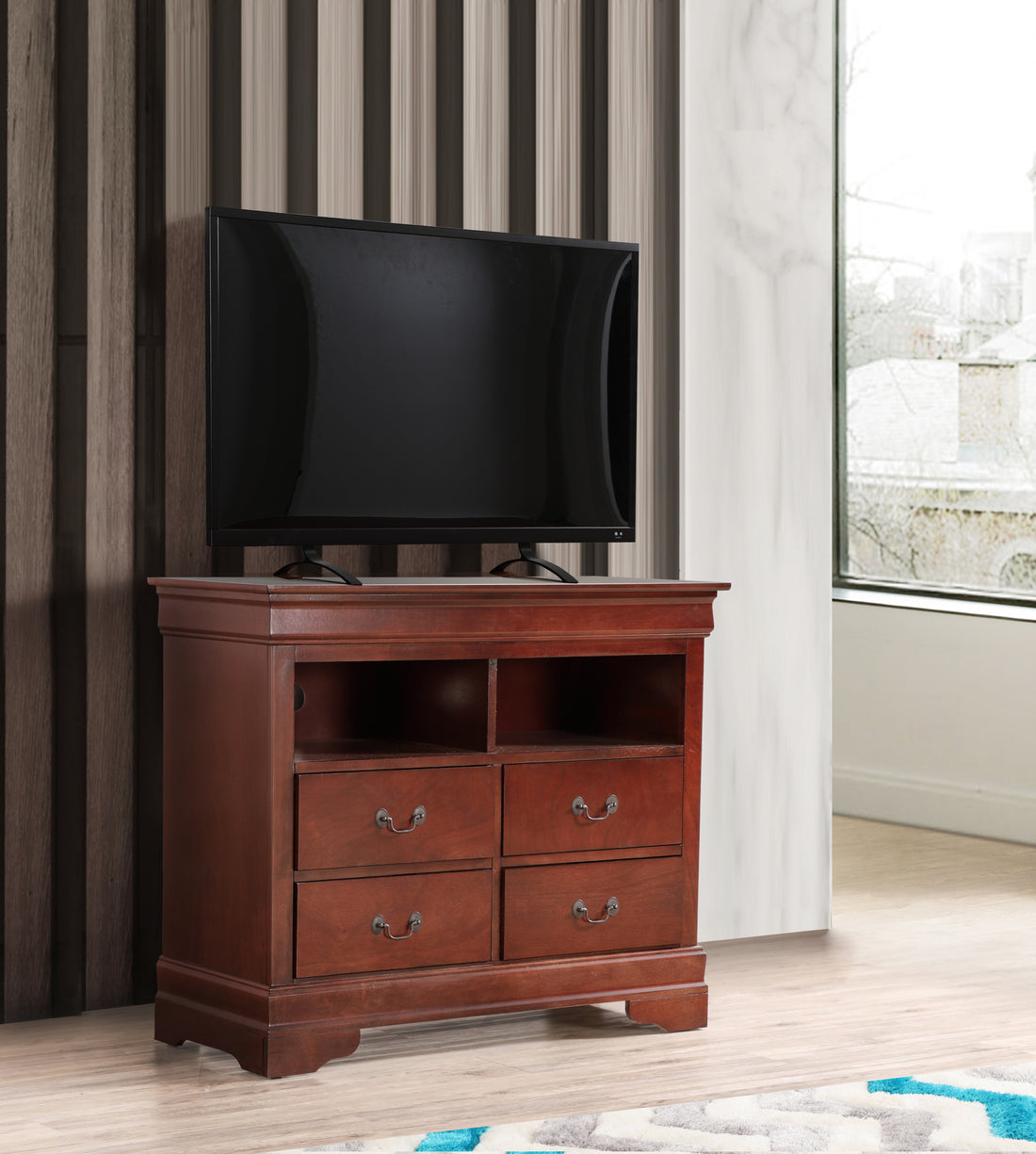 Louis Phillipe G3100 Tv Media Chestcherry Cherry Particle Board