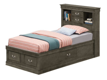 Louis Phillipe G3105B Tsb Twin Storage Bedgray Gray Particle Board
