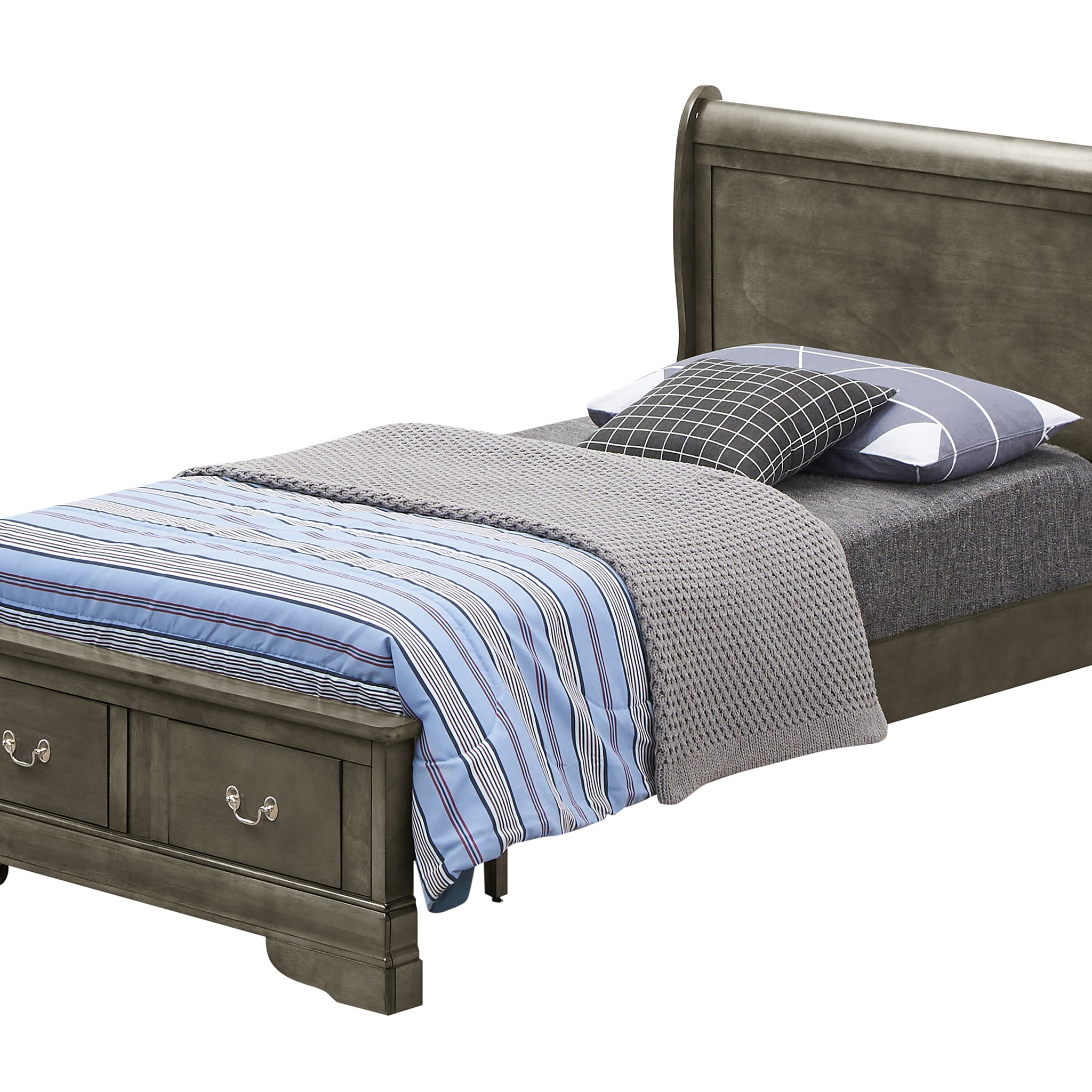 Louis Phillipe G3105D Ksb2 King Storage Bedgray Gray Particle Board