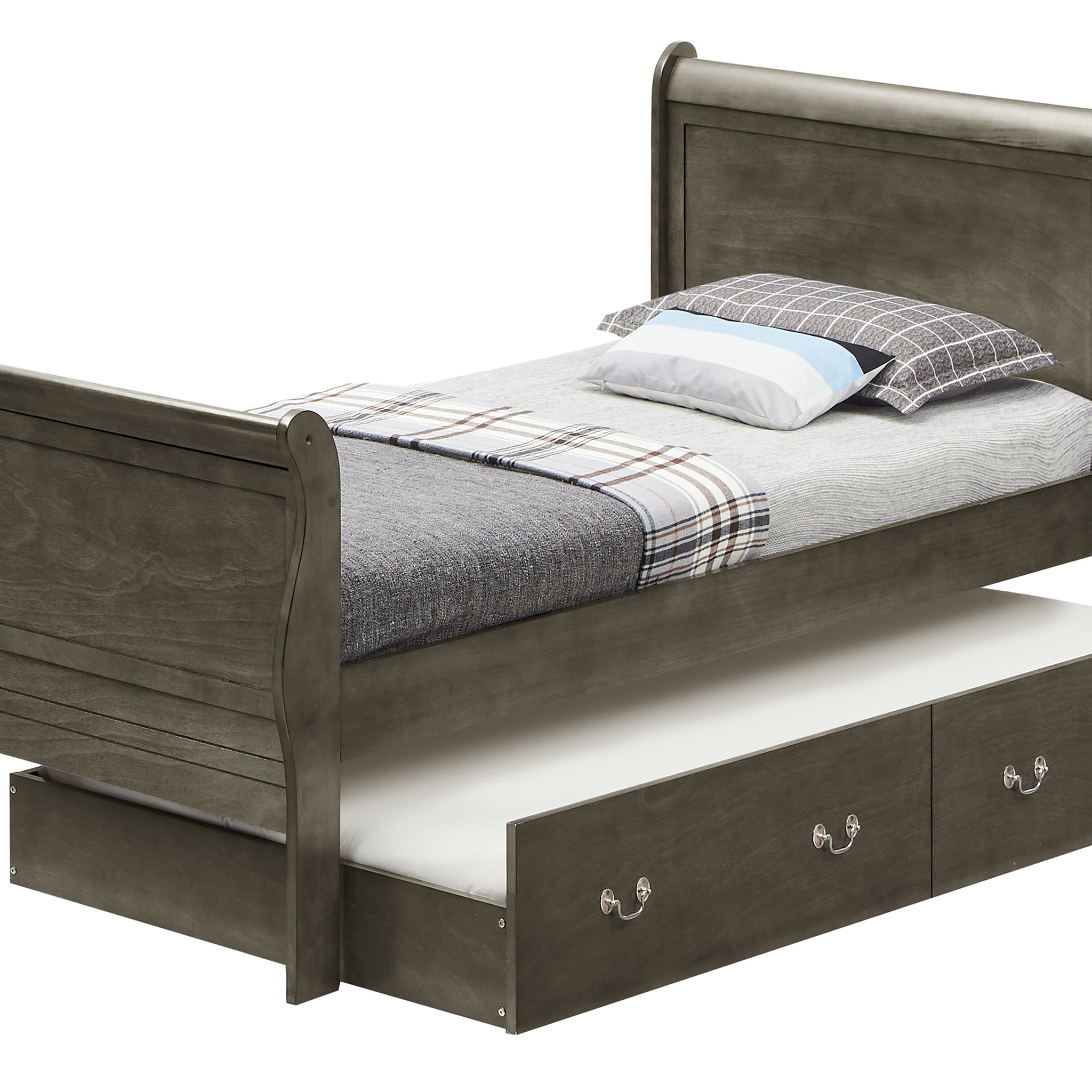 Louis Phillipe G3105G Ttb Twin Storage Bedgray Gray Particle Board