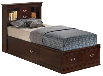 Louis Phillipe G3125B Tsb Twin Storage Bedcappuccino Box Spring Not Required Twin Cappuccino Partice Board Mdf Pine Wood