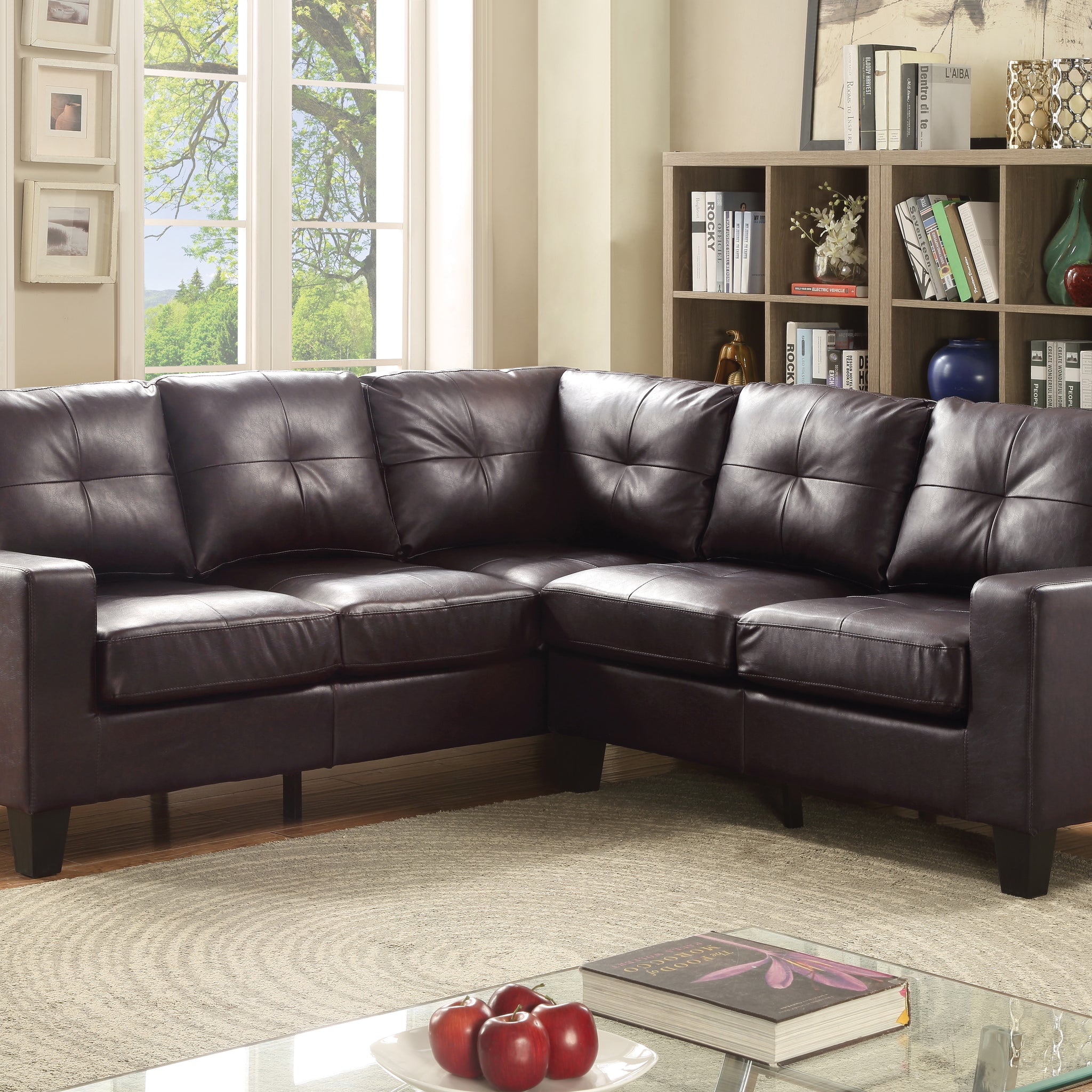 Newbury G464B Sc Sectional Dark Brown Dark Brown Foam Pu