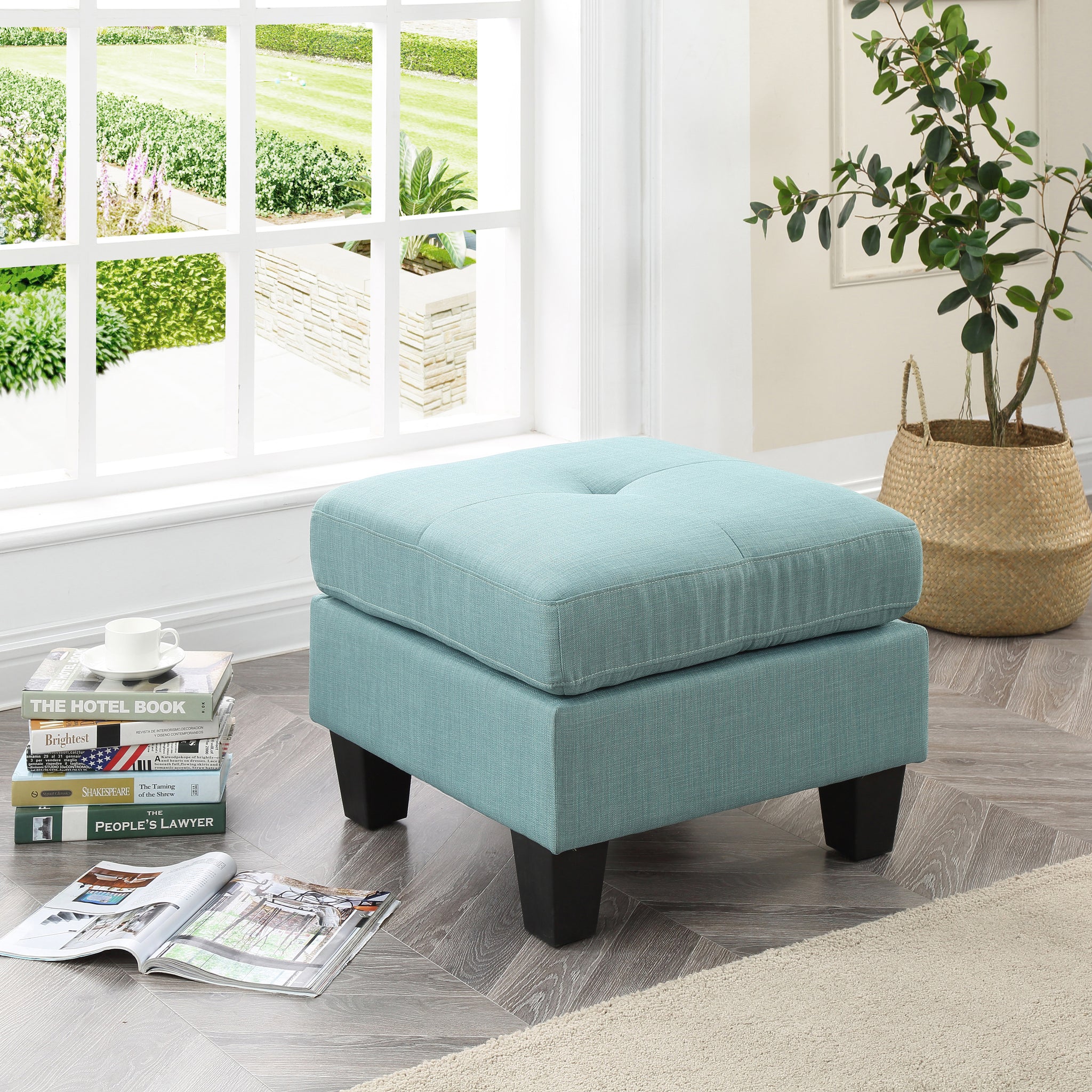Newbury G500 O Ottomanteal Teal Foam Fabric