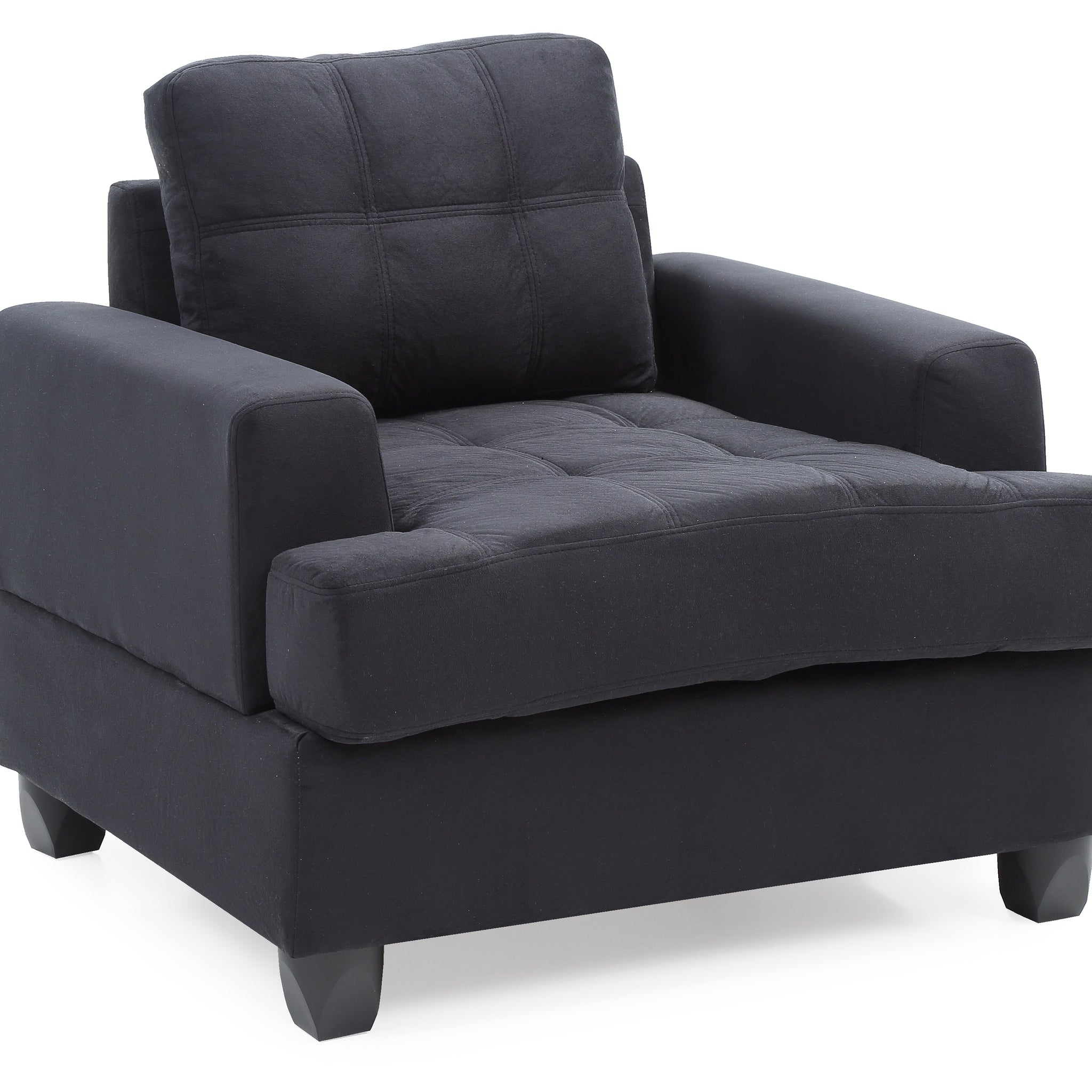 Elegant Transitional Black Accent Chair Black Foam Microfiber