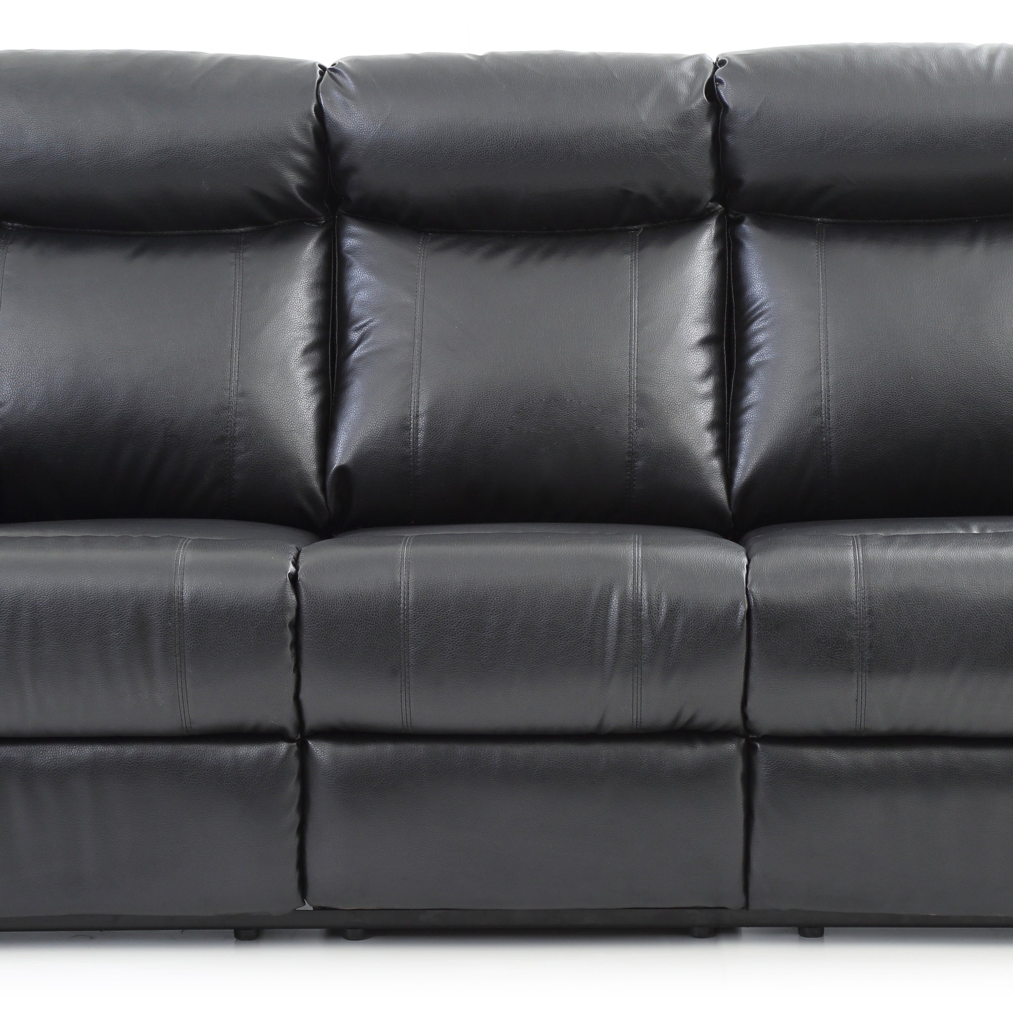 Ward G761A Rs Double Reclining Sofablack Black Foam Pu