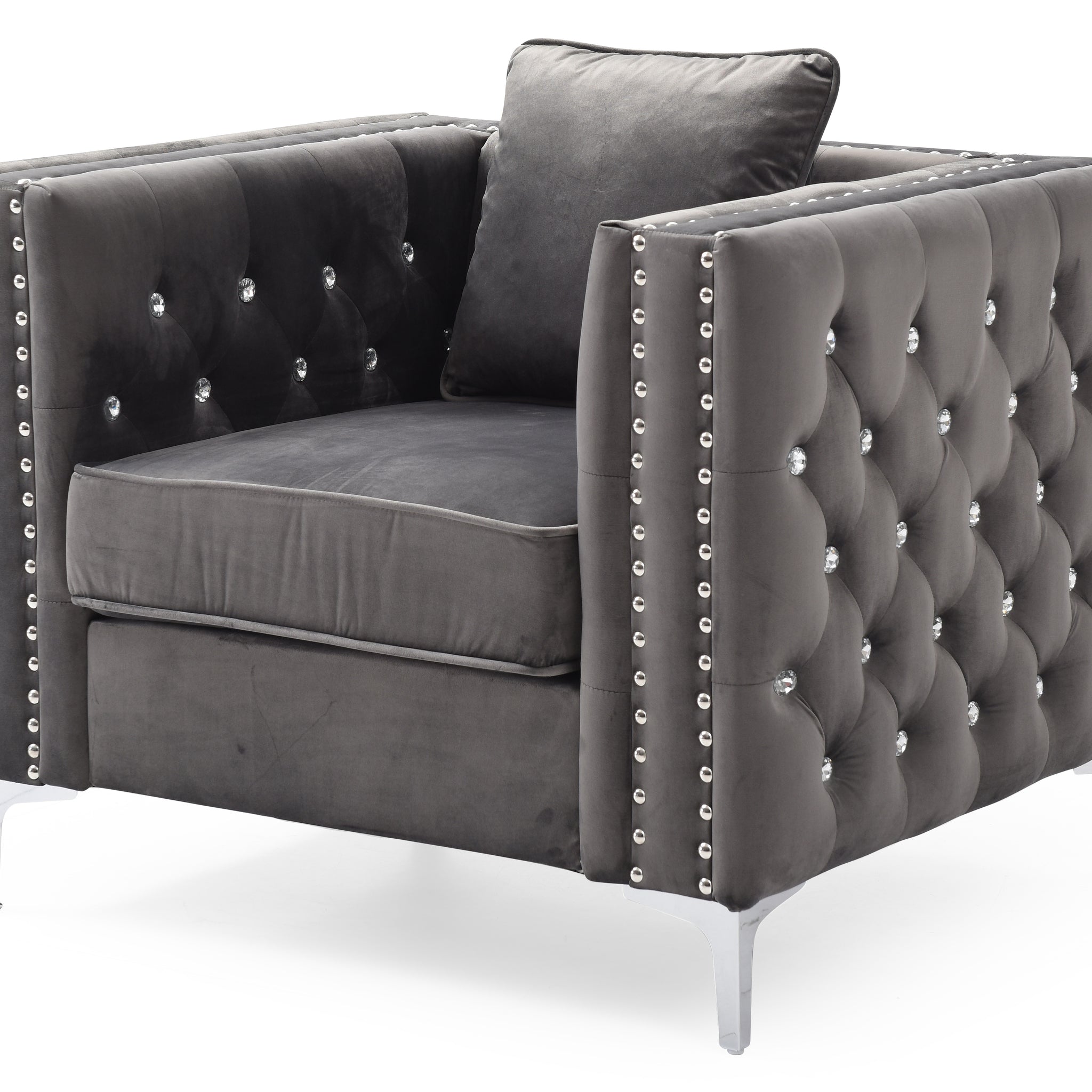 Paige G822A C Chairgray Gray Foam Velvet