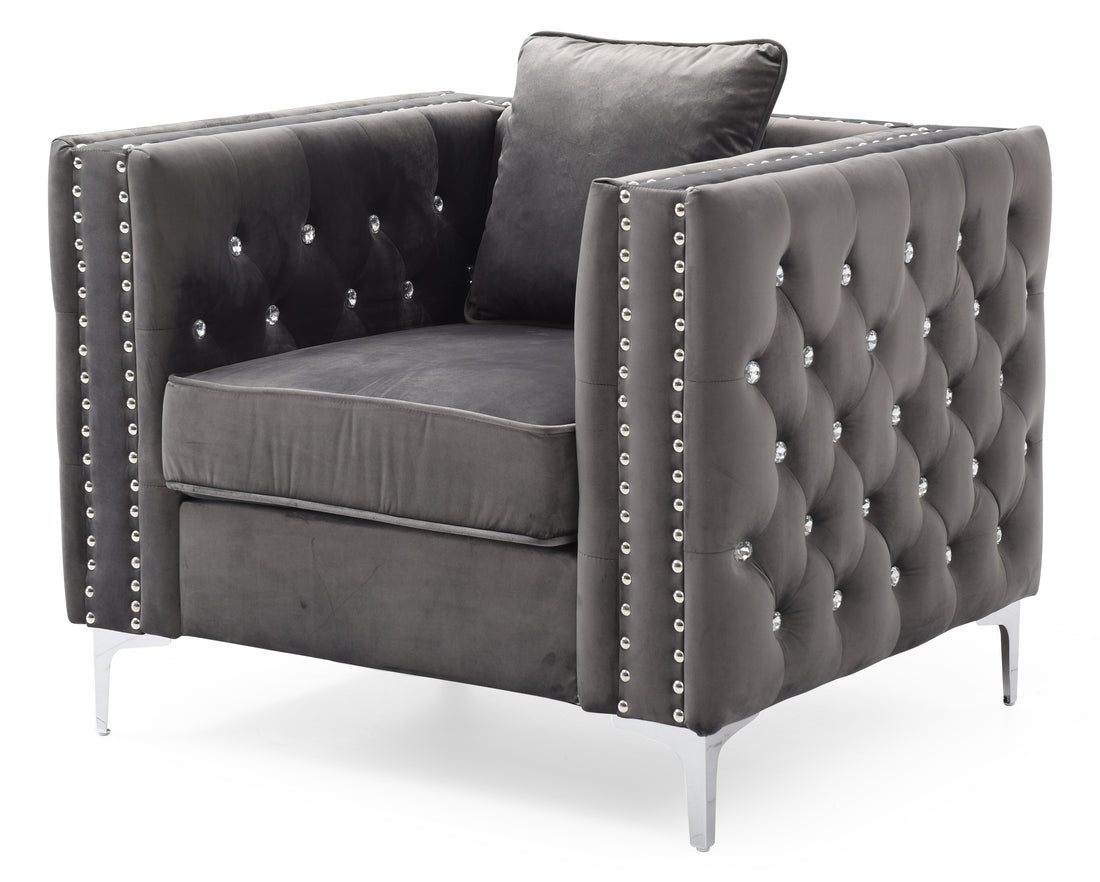 Paige G822A C Chairgray Gray Foam Velvet