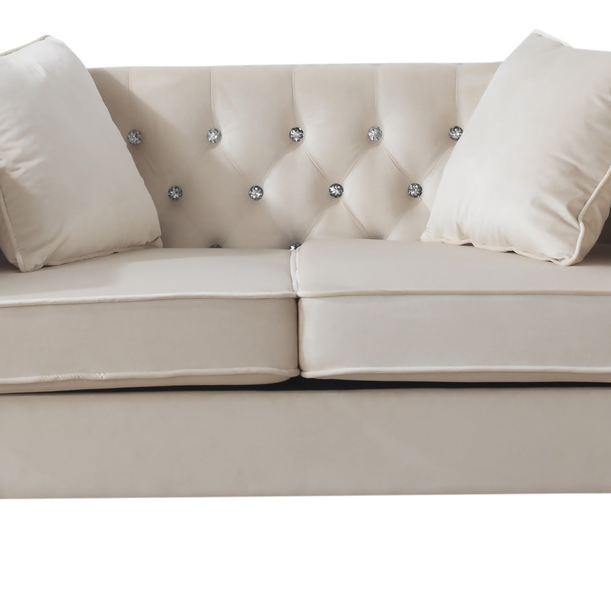 Paige G827A L Loveseativory Ivory Foam Velvet