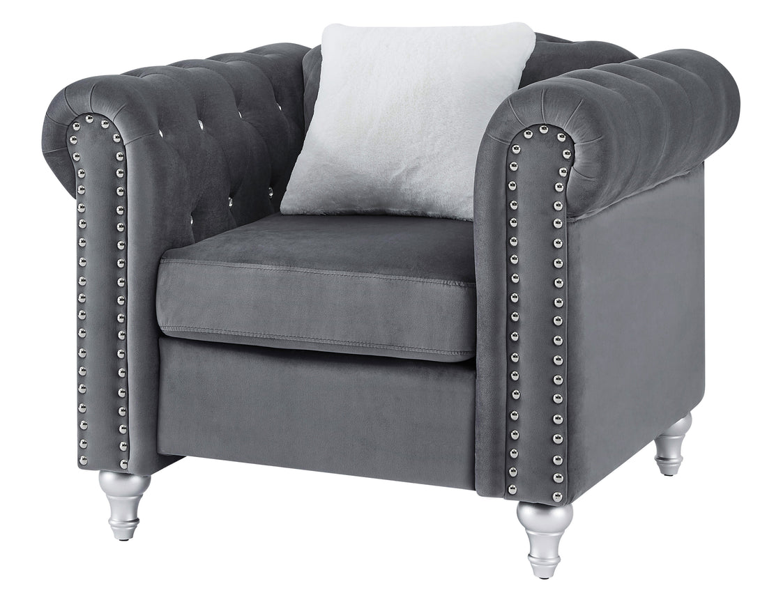 Raisa G860A C Chairgray Gray Foam Velvet