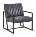 Modern Design High Quality Pu Grey Steel Armchair For Kitchen, Dining, Bedroom, Living Room Grey Upholstered Leather