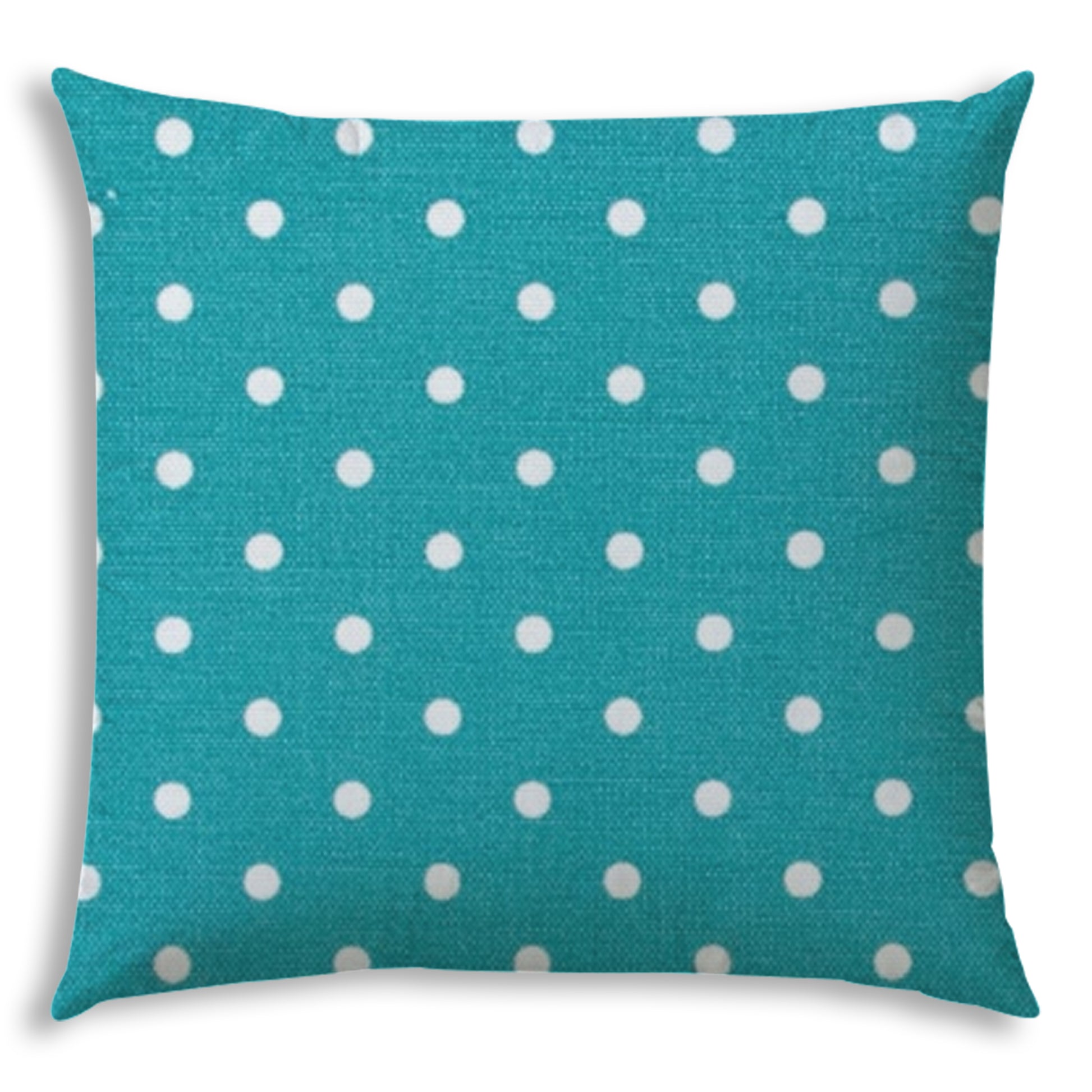 Diner Dot Turquoise Indoor Outdoor Pillow Sewn Closure Turquoise Polyester